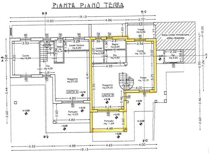 Planimetry of Two/Three Family House Ref.F262